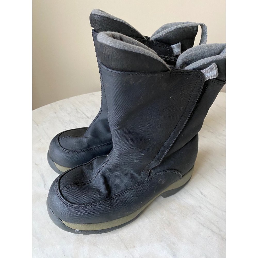 Lands End' Youth Black Slip On Round Toe Insulated Winter Boots Size‎ 1M